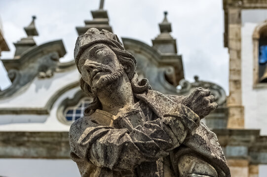 Sanctuary of Bom Jesus de Matosinhos, Prophete Ezekiel statute, Congonhas do Campo, Minas Gerais state, Brazil