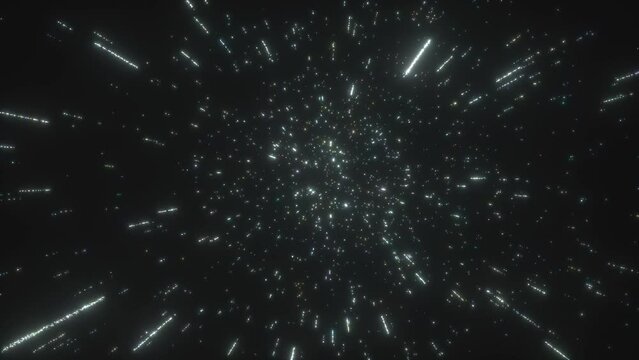black universe space stars fast fly background 3d render 