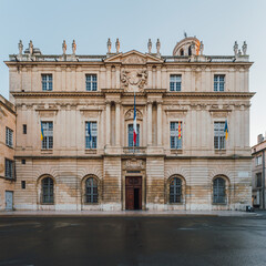 Fototapeta na wymiar Street view and historical buildings in Arles, Provence, France