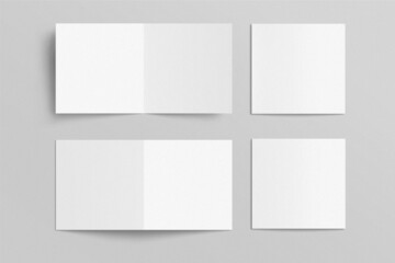 Square Bifold Brochure or Greeting/ Invitation Card Mockup