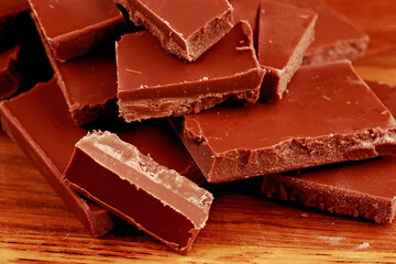 pieces of chocolate on the table