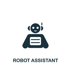 Robot Assistant icon. Monochrome simple Industry 4.0 icon for templates, web design and infographics