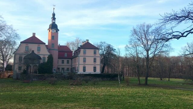 Machern, Saxony, historical castle view in spring season
