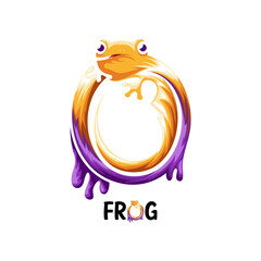 Illustration frog logo design vector