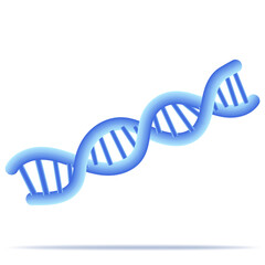 DNA symbol. minimal style. 3d vector illustration icon.