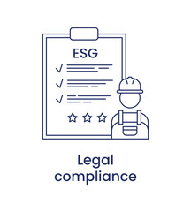 Legal compliance icon, ESG social concept. Vector illustration isolated on a white background.