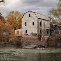Old Abandoned Mill Vintage Rustic by the Riverside 