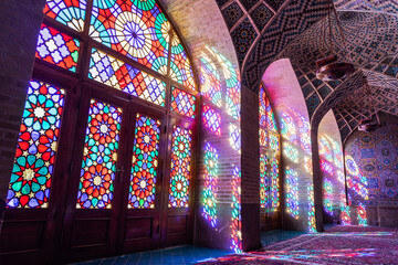 stained glass window in Mosque Persia