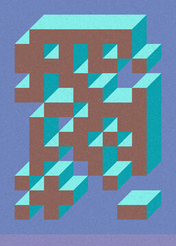 Implementation of Edward Zajec&rsquo;s &ldquo;Il Cubo&rdquo; from 1971. Essentially a Truchet tile set of 8 tiles and rules for placement art illustration