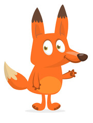Obraz premium Cute cartoon fox character. Vector illustration isolated