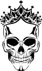 Fototapeta premium Human Screaming Skull Crown Tiara Royalty Hat Horror Fear Scary Fantasy Skeleton King Queen Zombie Prince Princess Death