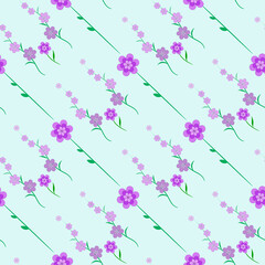 Vector floral decorative pattern diagonal orientation