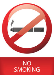 no smoking sign text on white
