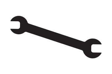 Wrench tool for repair service equipment. Mechanical engineering symbol. Vector.