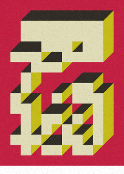 Implementation of Edward Zajec&rsquo;s &ldquo;Il Cubo&rdquo; from 1971. Essentially a Truchet tile set of 8 tiles and rules for placement art illustration