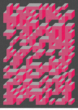 Implementation of Edward Zajec&rsquo;s &ldquo;Il Cubo&rdquo; from 1971. Essentially a Truchet tile set of 8 tiles and rules for placement art illustration