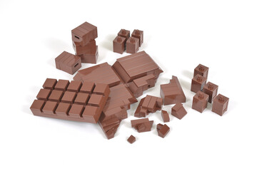 Chocolat en briques de construction briques