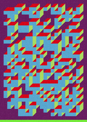 Implementation of Edward Zajec’s “Il Cubo” from 1971. Essentially a Truchet tile set of 8 tiles and rules for placement art illustration