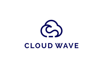 clouds and waves logo design