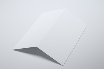 Bi Fold or Half Fold Brochure Flyer Mockup (8.5”x11”) on grey background 3D Illustration