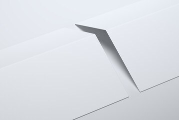 Bi Fold or Half Fold Brochure Flyer Mockup (8.5”x11”) on grey background 3D Illustration - obrazy, fototapety, plakaty