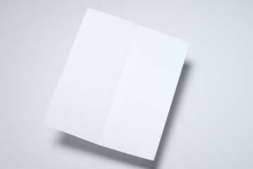 Bi Fold or Half Fold Brochure Flyer Mockup (8.5”x11”) on grey background 3D Illustration