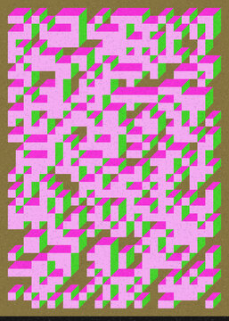Implementation of Edward Zajec&rsquo;s &ldquo;Il Cubo&rdquo; from 1971. Essentially a Truchet tile set of 8 tiles and rules for placement art illustration