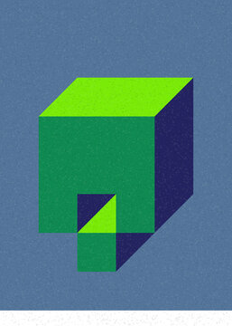 Implementation of Edward Zajec&rsquo;s &ldquo;Il Cubo&rdquo; from 1971. Essentially a Truchet tile set of 8 tiles and rules for placement art illustration