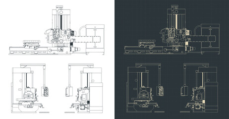 Milling CNC machine blueprints