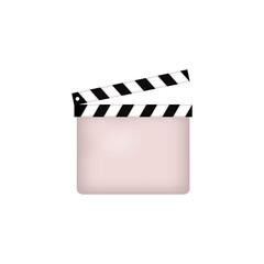 Realistic 3D clapperboard isolated on white background. Vector illustration.