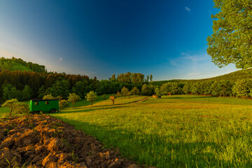 Landscape near Konice village in sping fresh color morning