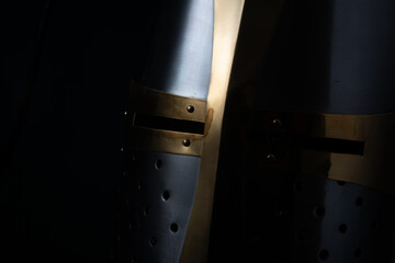 templar knight renaissance fair armor in metal textures and shape