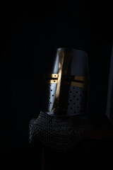 templar knight renaissance fair armor in metal textures and shape