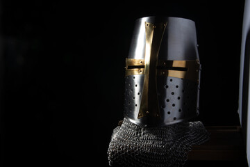 templar knight renaissance fair armor in metal textures and shape	