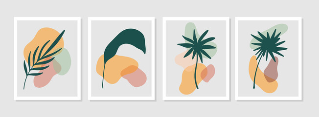 Fototapeta na wymiar Botanical wall art vector set design for pattern posters invitation greeting card