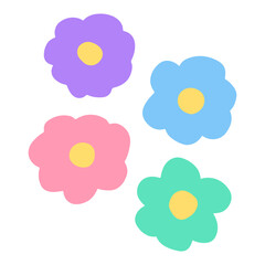 colorful retro flowers