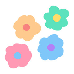 colorful retro flowers
