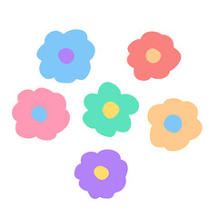 colorful retro flowers