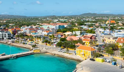 Fotobehang Kralendijk, capital city and harbor of Bonaire Island, Caribbean Netherlands. © Nancy Pauwels