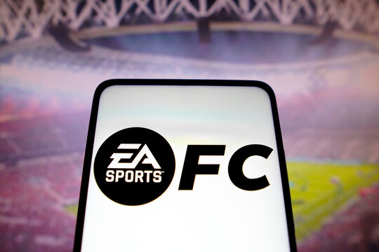 May 12, 2022, Brazil. In this photo illustration, the EA Sports FC logo seen displayed on a smartphone screen.