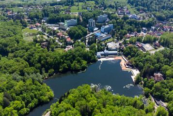 Landscape with Sovata resort - Romania seen from above