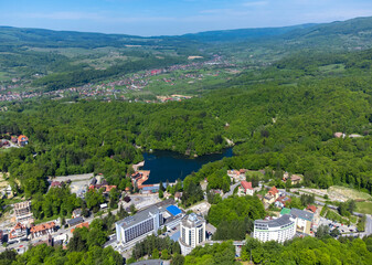 Aerial landscape with Sovata resort - Romania