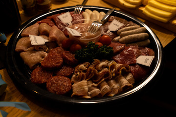 swiss New Years dinner meat plate