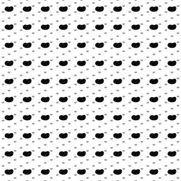 Square seamless background pattern from geometric shapes are different sizes and opacity. The pattern is evenly filled with big black potatoes symbols. Vector illustration on white background