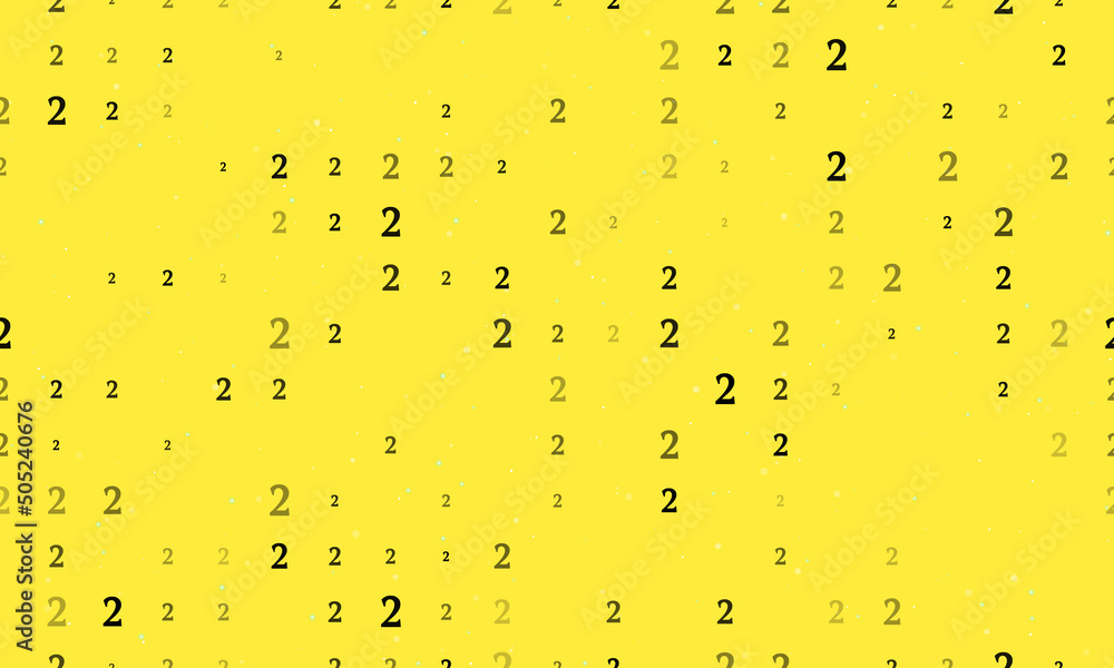 Poster seamless background pattern of evenly spaced black number two symbols of different sizes and opacity