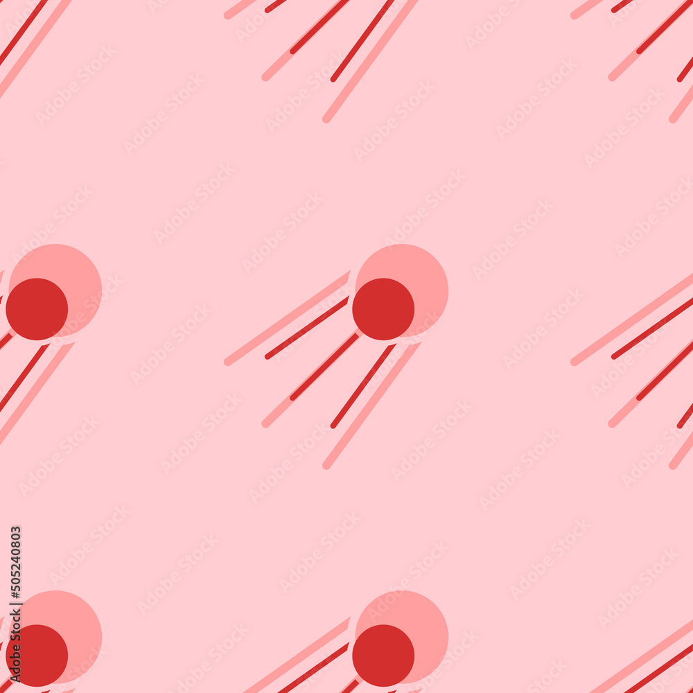 Aufkleber seamless pattern of large isolated red satellite symbols. the elements are evenly spaced. vector ill
