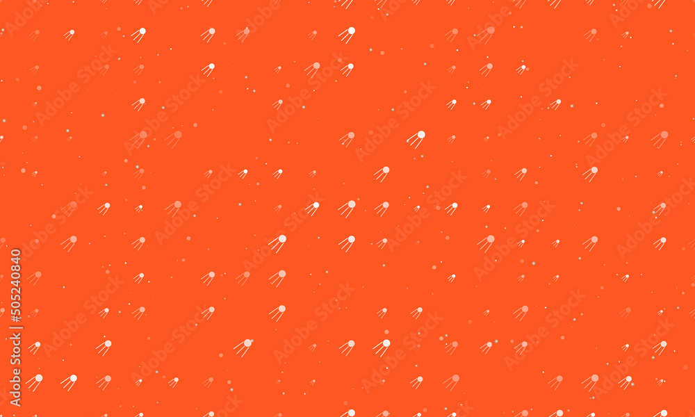 Aufkleber seamless background pattern of evenly spaced white satellite symbols of different sizes and opacity.