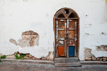 The door of the ancient building.