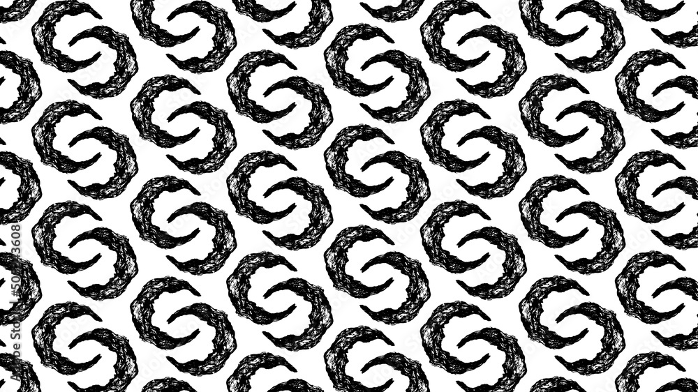 Poster vector halftone background pattern, mosaic . wave crescent moon design. union two rings. texture of 