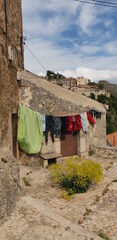 clothes drying in the sun